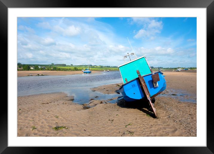 Boat in Alnmouth Harbour Framed Mounted Print by Jean Gill