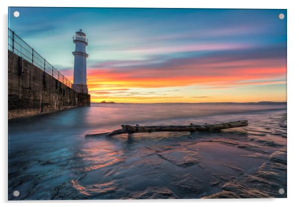 Sunset over Newhaven Lighthouse Acrylic by Miles Gray