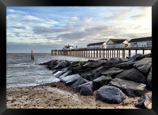 Southwold Pier Framed Print by Laurence Bigsby
