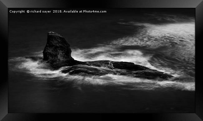 Black Nab Rock Framed Print by richard sayer