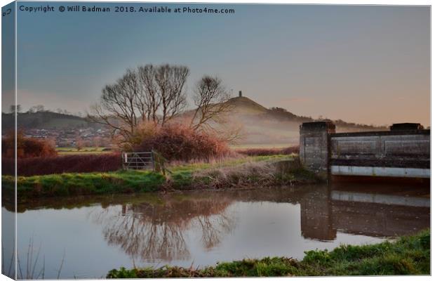 River Blue and Glastonbury Tor in HDR  Canvas Print by Will Badman