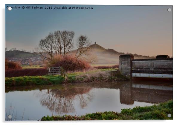 River Blue and Glastonbury Tor in HDR  Acrylic by Will Badman