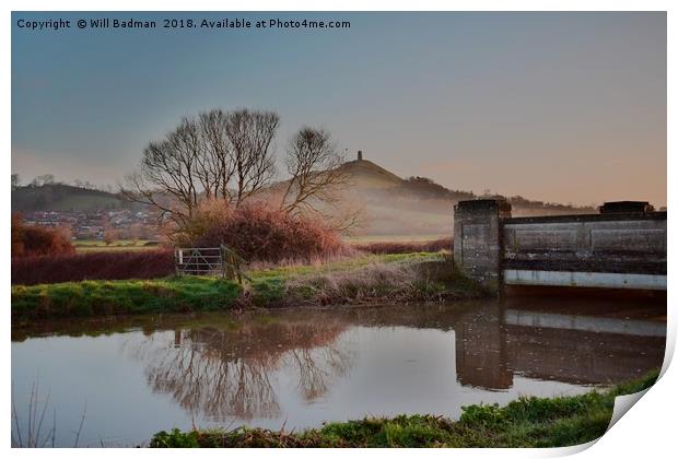 River Blue and Glastonbury Tor in HDR  Print by Will Badman