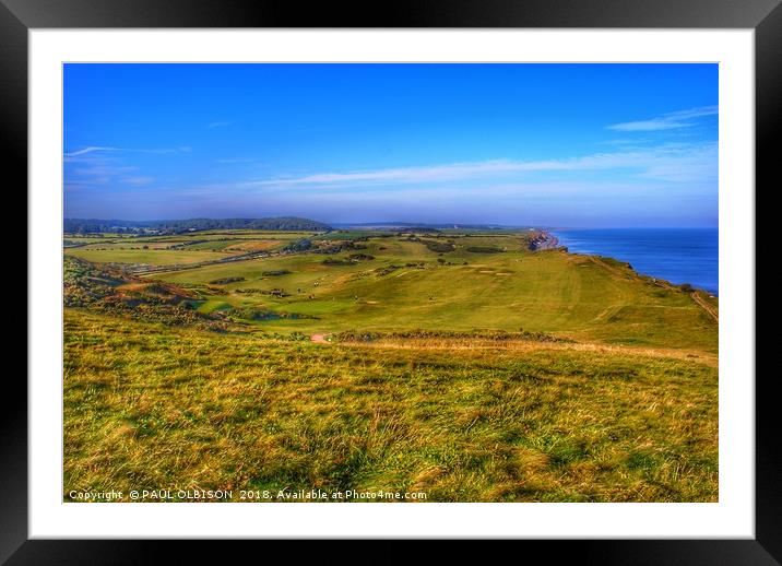 Coastal links golf course Framed Mounted Print by PAUL OLBISON