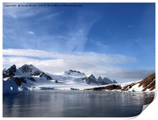 View from Red Rock Ridge, Antarctica Print by Hazel Wright