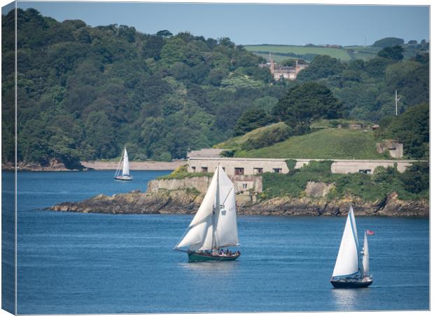 Old Sailing Boats Plymouth Canvas Print by Jon Rendle