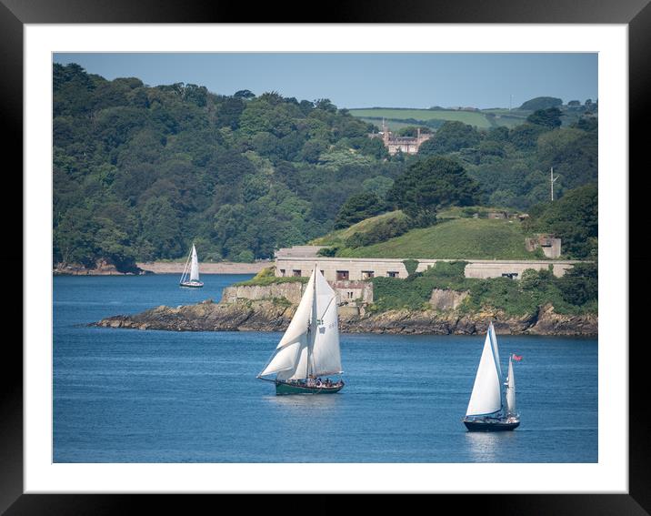 Old Sailing Boats Plymouth Framed Mounted Print by Jon Rendle