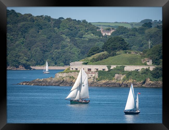 Old Sailing Boats Plymouth Framed Print by Jon Rendle