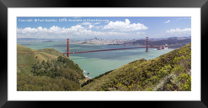 San Fransisco Panorama Framed Mounted Print by Paul Appleby