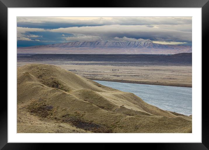 White Bluffs, Clearing Winter Storm, Hanford Reach Framed Mounted Print by David Roossien
