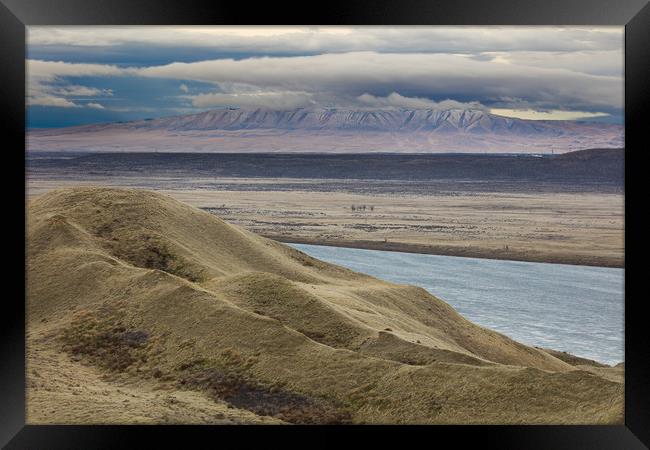 White Bluffs, Clearing Winter Storm, Hanford Reach Framed Print by David Roossien