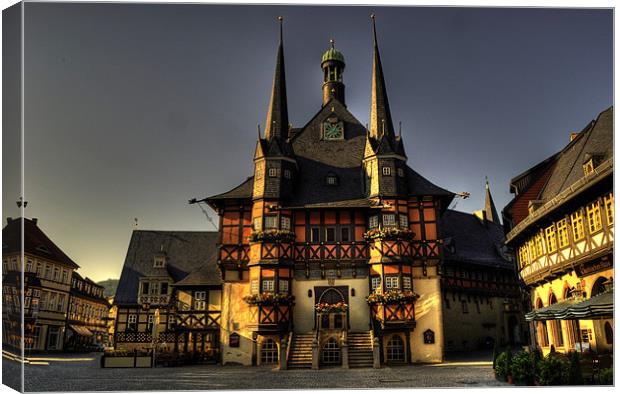 The Rathaus of Wernigerode Canvas Print by Rob Hawkins