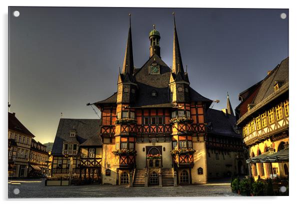 The Rathaus of Wernigerode Acrylic by Rob Hawkins