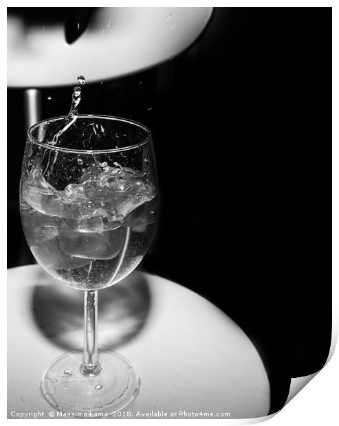  glass with ice cubes on white background Print by Massimo Lama