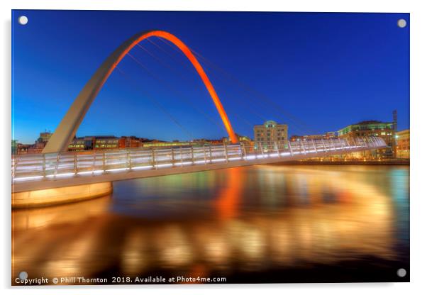 Gateshead Millennium Bridge Acrylic by Phill Thornton