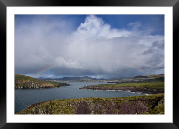 A day for rainbows in Dingle Framed Mounted Print by barbara walsh