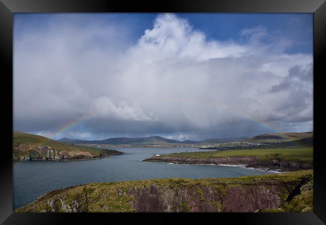 A day for rainbows in Dingle Framed Print by barbara walsh