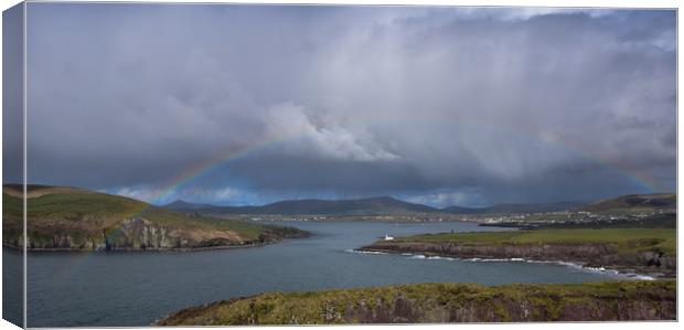 Lovely rainbow over Dingle Bay Canvas Print by barbara walsh