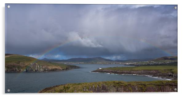 Lovely rainbow over Dingle Bay Acrylic by barbara walsh