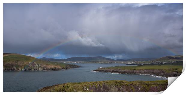 Lovely rainbow over Dingle Bay Print by barbara walsh