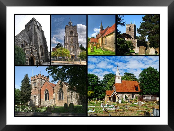 Churches of Hillingdon Framed Mounted Print by Chris Day
