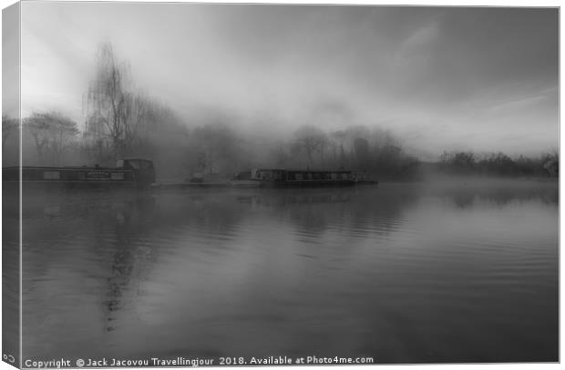 Standestead Abbotts in the mist BW Canvas Print by Jack Jacovou Travellingjour