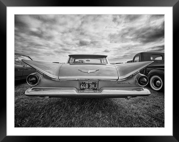 American 1959 Buick Invincta in monochrome Framed Mounted Print by Donnie Canning
