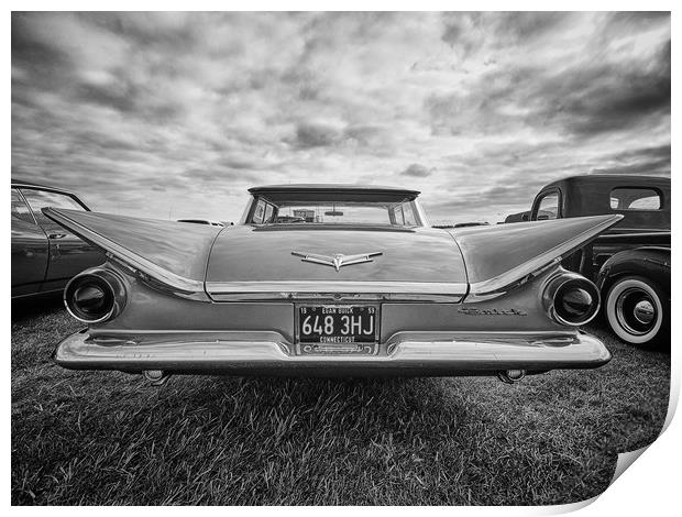 American 1959 Buick Invincta in monochrome Print by Donnie Canning