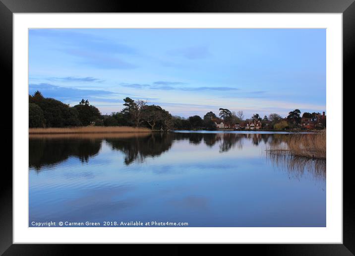Beaulieu river before sunset, New Forest National  Framed Mounted Print by Carmen Green