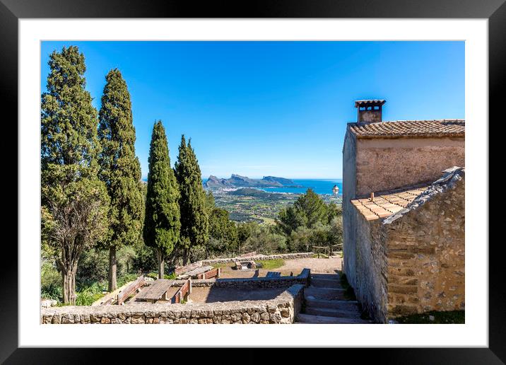 View from the Puig de Maria Framed Mounted Print by Perry Johnson