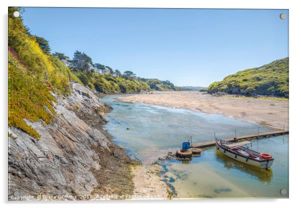 The Ferry across the Gannel Acrylic by Diane Griffiths