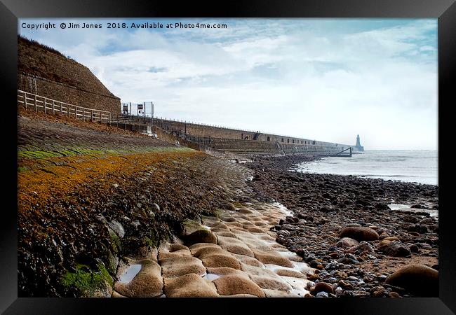 Low tide at Tynemouth Framed Print by Jim Jones