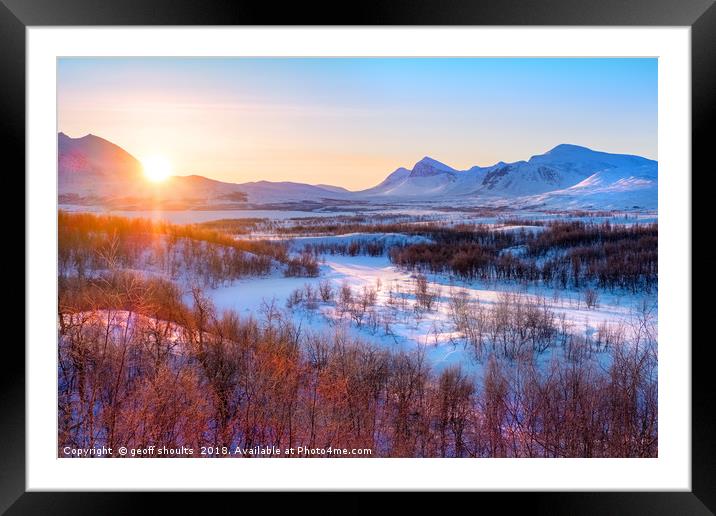 Dawn, Swedish Lapland Framed Mounted Print by geoff shoults