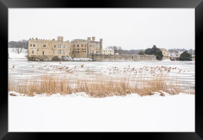 Snowy  Leeds Castle  Framed Print by Ricky Swift
