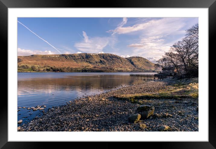 Boathouse and Mountains Framed Mounted Print by Naylor's Photography