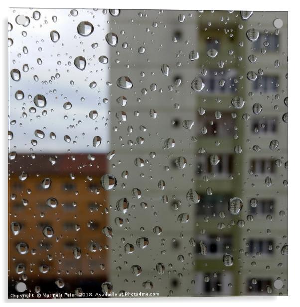 Drops of rain Acrylic by Marinela Feier