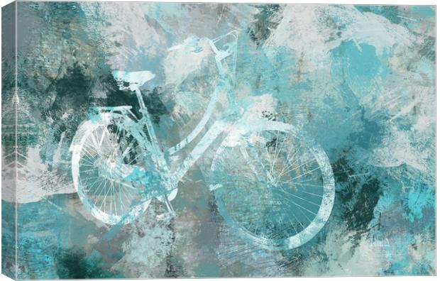 There was a Bike Canvas Print by Martha Lilia Guzmán Marín