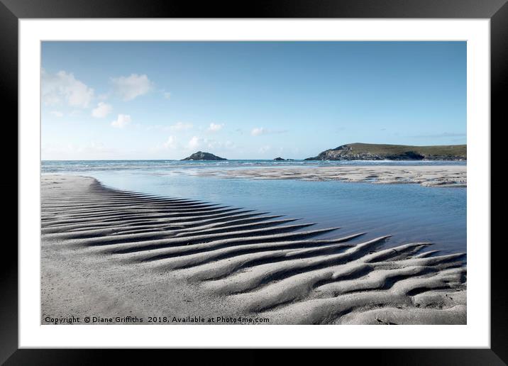 Crantock Beach Framed Mounted Print by Diane Griffiths