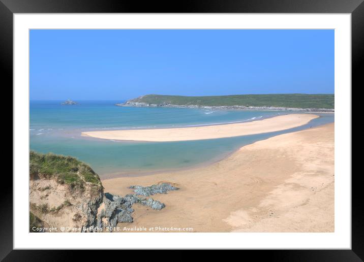 Crantock Beach, Newquay Framed Mounted Print by Diane Griffiths