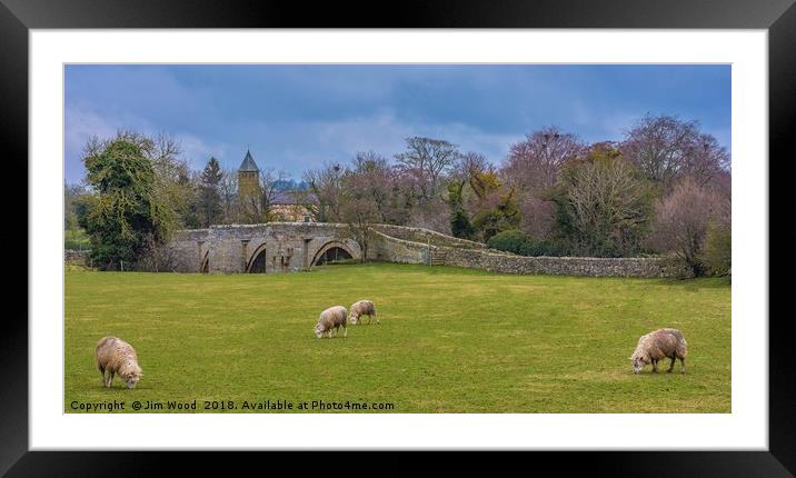 Ulshaw Bridge over the River Ure Framed Mounted Print by Jim Wood