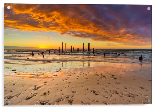 Port Willunga beach Adelaide, SA Acrylic by Michael Brookes