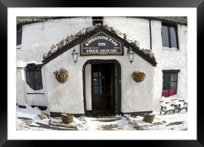 The Kirkstone Pass Inn, Entrance Framed Mounted Print by Linsey Williams