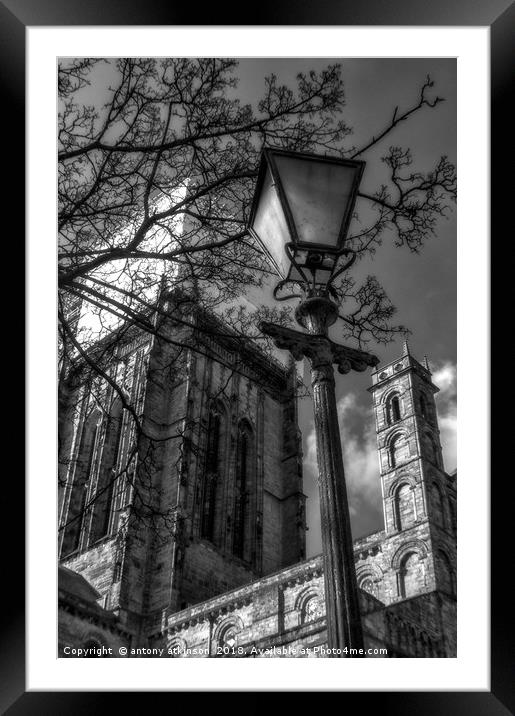 Durham In Black and White Framed Mounted Print by Antony Atkinson