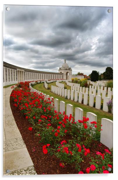 The poppies at Tyne Cot Cemetery  Acrylic by Katie Mitchell