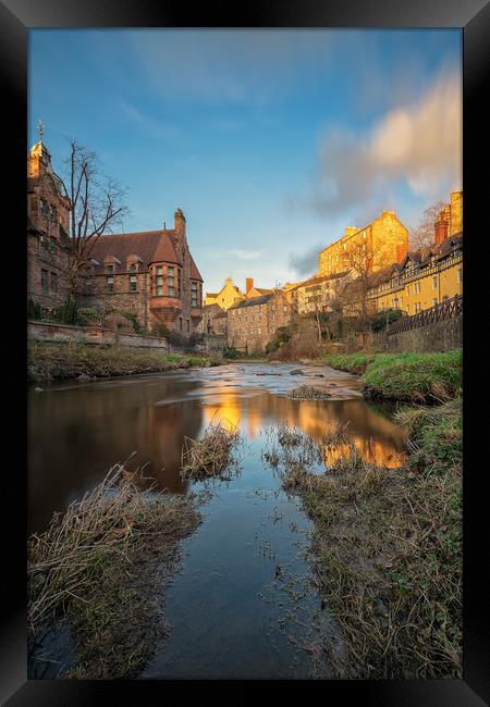 Dean Village at Sunset Framed Print by Miles Gray