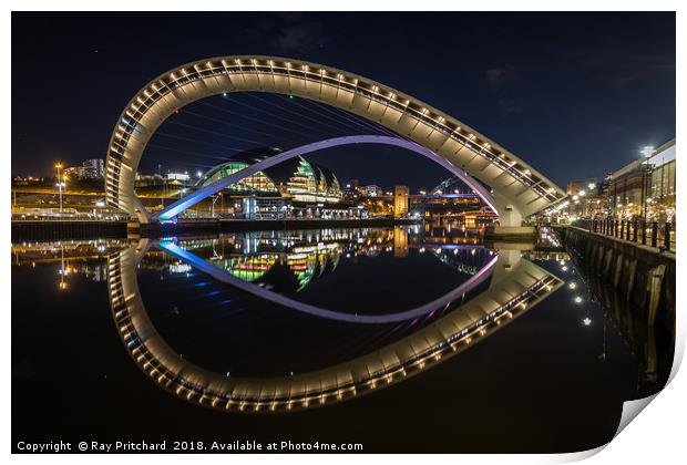 Millennium Bridge Tilted Print by Ray Pritchard