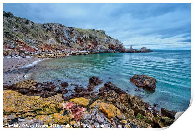 Redgate Beach and Long Quarry Point from Ansteys Print by Rosie Spooner