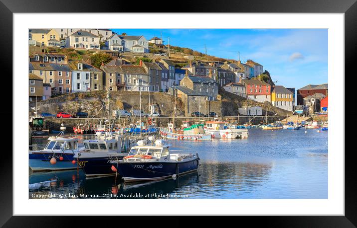 Evening in Mevagissey Harbour Framed Mounted Print by Chris Warham