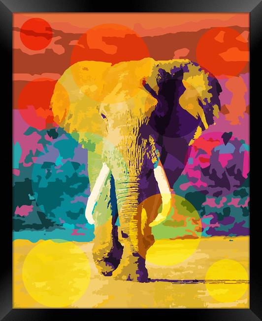 Elephant Pop Framed Print by Martha Lilia Guzmán Marín