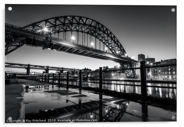 Tyne Bridge and a Puddle Acrylic by Ray Pritchard